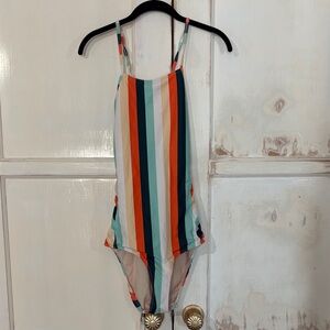 Albion Multicolor Striped One Piece Swimsuit